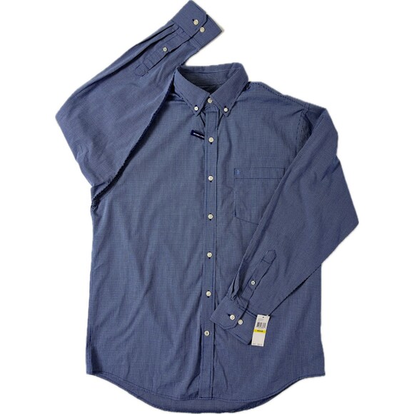 NWT $60 Izod Premium Essentials Blue 100% Cotton Button Down Shirt Men's Size M - Picture 1 of 8